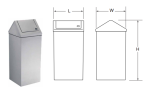 Swing Top Stainless Steel Trash Can for Gowning Rooms
